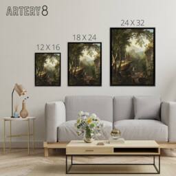 "Artery8 Asher Brown Durand Kindred Spirits Framed Canvas Wall Art Print - Size: W12"" x H16""" - thumbnail 4