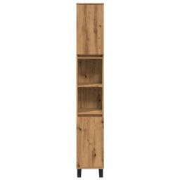Berkfield Home Bathroom Cabinet Artisan Oak 30x30x190 cm Engineered Wood in Brown - Size: 30 x 30 x 190 cm - thumbnail 4