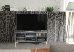 Creative Furniture Tide Crest TV Unit Gold 120cm - Modern Fluted Design in Grey or White in Dark Grey - thumbnail 8