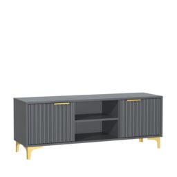 Creative Furniture Tide Crest TV Unit Gold 120cm - Modern Fluted Design in Grey or White in Dark Grey - thumbnail 9