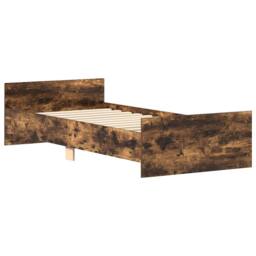 Berkfield Home Bed Frame Smoked Oak 100x200 cm Engineered Wood in Brown - thumbnail 4