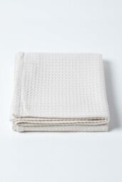 Homescapes Cotton Waffle Baby Blanket - Soft, Breathable & Skin-Friendly in Natural - Size: 90 cm x 112 cm - thumbnail 3