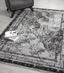 Desire Rugs Obsidian Modern Low Pile Area Rug - Frame Abstract Design in Grey - Size: 120 cm x 170 cm - thumbnail 3