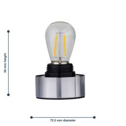 First Choice Lighting Porter - Chrome Battery Operated Lamp Base Only in Silver - thumbnail 6