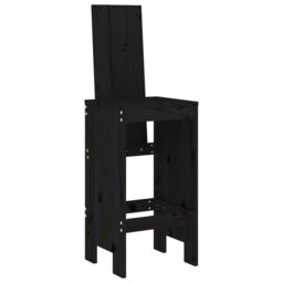 Berkfield Home Bar Stools 2 pcs Black 40x42x120 cm Solid Wood Pine - Size: 40 x 42 x 120 cm - thumbnail 3