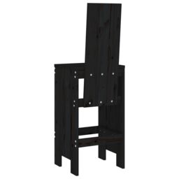Berkfield Home Bar Stools 2 pcs Black 40x42x120 cm Solid Wood Pine - Size: 40 x 42 x 120 cm - thumbnail 6