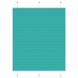 Berkfield Home Pleated Blind Petrol Green 105x150 cm Fabric Width 104.4 cm Polyester - thumbnail 1