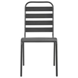 Berkfield Home Stackable Garden Chair Set 3 pcs Anthracite Powder-coated Steel in Black - thumbnail 5