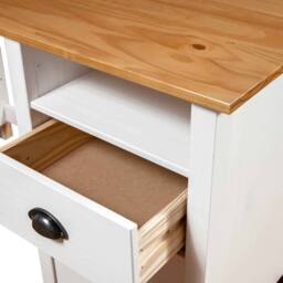 Berkfield Home Stylish Desk Hill with 3 Drawers 120x50x74 cm Solid Pine Wood in White - Size: 120 x 50 x 74 cm - thumbnail 6