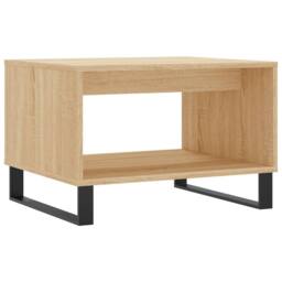 Berkfield Home Coffee Table Sonoma Oak 60x50x40 cm Engineered Wood in Light Tan - Size: 60 x 50 x 40 cm