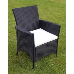 Berkfield Home Sturdy 9 Piece Outdoor Dining Set with Cushions Poly Rattan Black - thumbnail 7