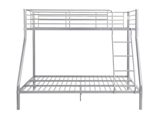 Vente-unique Bunk Beds - 90 & 140 X 190 Cm - Steel - Silver - ELEVATIO IV - Size: Double - image 1
