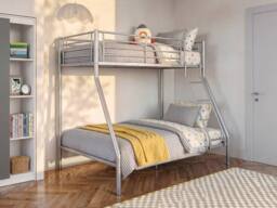 Vente-unique Bunk Beds - 90 & 140 X 190 Cm - Steel - Silver - ELEVATIO IV - Size: Double - thumbnail 3