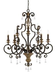 Netlighting Marquette 9 Light Chandelier Antique Bronze Finish E14 in Brown
