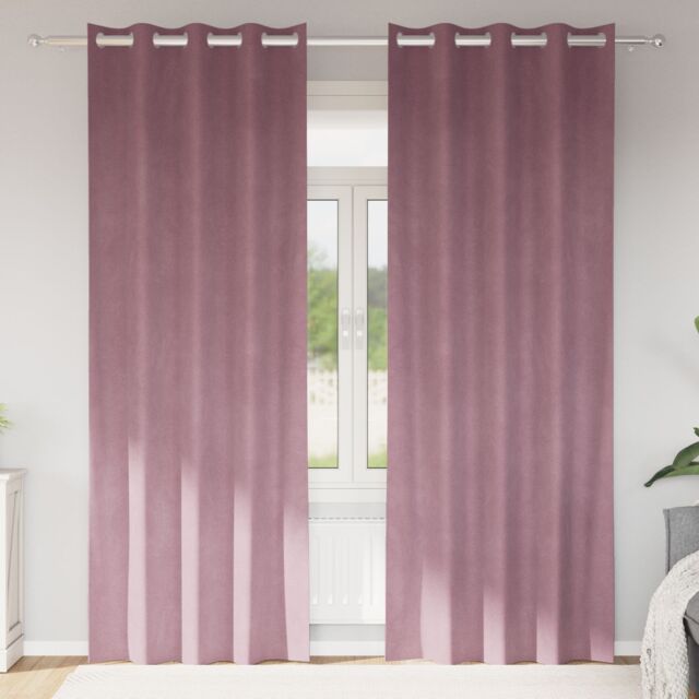 Berkfield Home Blackout Curtains with Eyelets 2 pcs Dark Pink Velvet - image 1