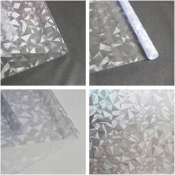 FLAVORA Window Film Self Adhesive Etched Privacy Glass Vinyl Film in Silver - Size: 0.6m2 - thumbnail 2