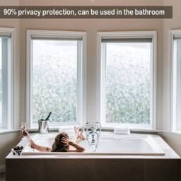 FLAVORA Window Film Self Adhesive Etched Privacy Glass Vinyl Film in Silver - Size: 0.6m2 - thumbnail 5