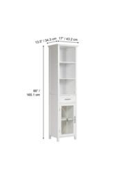 Teamson Home Delaney Bathroom Wooden Multi Functional Linen Cabinet Whites in White - thumbnail 4