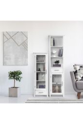 Teamson Home Delaney Bathroom Wooden Multi Functional Linen Cabinet Whites in White - thumbnail 3