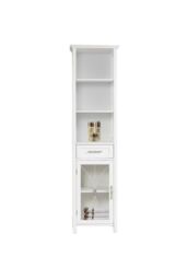 Teamson Home Delaney Bathroom Wooden Multi Functional Linen Cabinet Whites in White - thumbnail 5