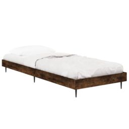 Berkfield Home Bed Frame Smoked Oak 75x190 cm Small Single Engineered Wood in Brown - thumbnail 3
