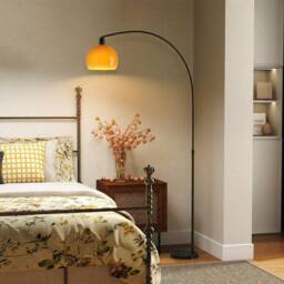 HOMCOM Modern Standing Lamp with Shade & Foot Switch, Black - Size: Large