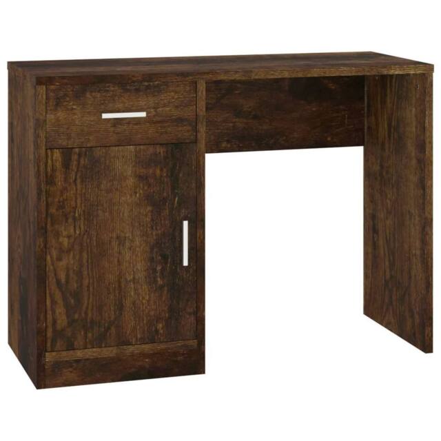 Berkfield Home Desk with Drawer&Cabinet Smoked Oak 100x40x73 cm Engineered Wood in Brown - Size: 100 x 40 x 73 cm - image 1