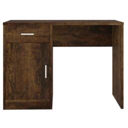 Berkfield Home Desk with Drawer&Cabinet Smoked Oak 100x40x73 cm Engineered Wood in Brown - Size: 100 x 40 x 73 cm - thumbnail 5