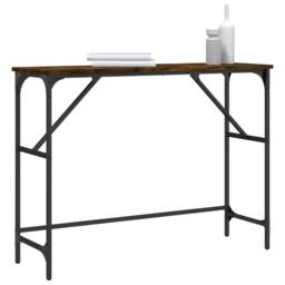 Berkfield Home Console Table Smoked Oak 100x32x75 cm Engineered Wood in Brown - Size: 100 x 32 x 75 cm - thumbnail 3