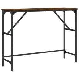 Berkfield Home Console Table Smoked Oak 100x32x75 cm Engineered Wood in Brown - Size: 100 x 32 x 75 cm - thumbnail 1