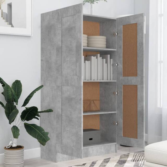 Berkfield Home Classic Book Cabinet Concrete Grey 82.5x30.5x150 cm Engineered Wood - image 1