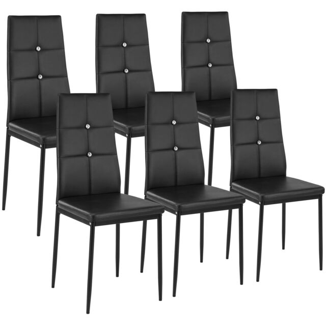 tectake Dining Chair Set Julien Set Of 6 - Black - Size: 6 Pack - image 1