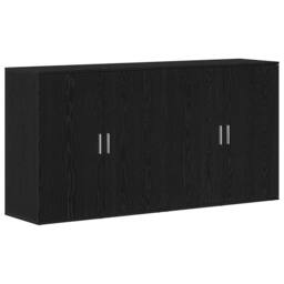 Berkfield Home Sideboards 2 pcs Black Oak 79x38x80 cm Engineered Wood - Size: 79 x 38 x 80 cm - thumbnail 3