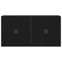 Berkfield Home Sideboards 2 pcs Black Oak 79x38x80 cm Engineered Wood - Size: 79 x 38 x 80 cm - thumbnail 6