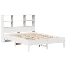 Berkfield Home Decorative Bookcase Bed without Mattress White 160x200cm Solid Wo - Size: 160x200 cm - thumbnail 1