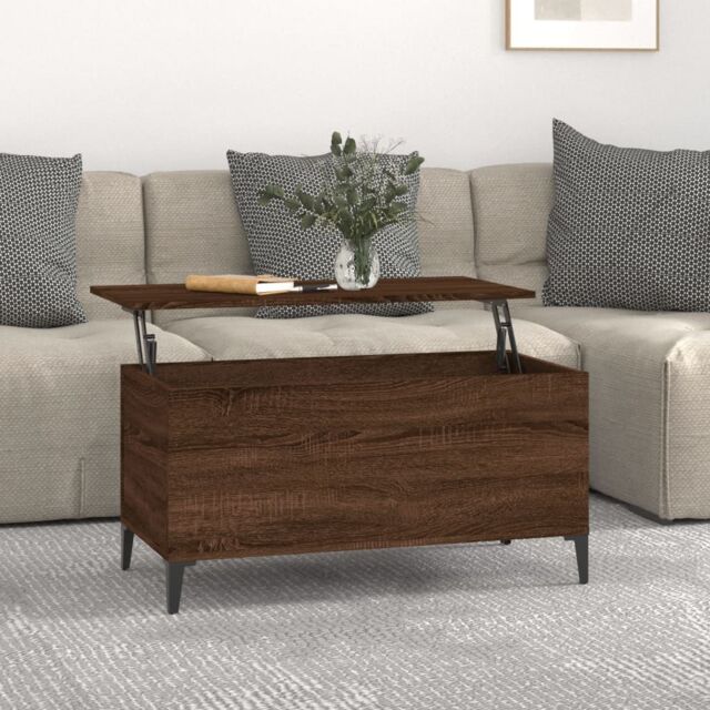 Berkfield Home Coffee Table Brown Oak 90x44.5x45 cm Engineered Wood - image 1
