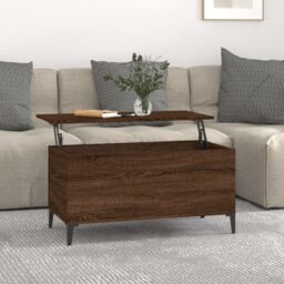 Berkfield Home Coffee Table Brown Oak 90x44.5x45 cm Engineered Wood - thumbnail 1