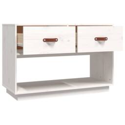 Berkfield Home TV Cabinet White 90x40x60 cm Solid Wood Pine - Size: 90 x 40 x 60 cm - thumbnail 8