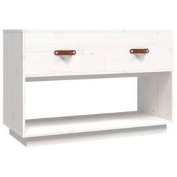 Berkfield Home TV Cabinet White 90x40x60 cm Solid Wood Pine - Size: 90 x 40 x 60 cm - thumbnail 3
