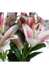 Hill Interiors Stargazer Lily Artificial Flower (Pack of 1) in White - thumbnail 2