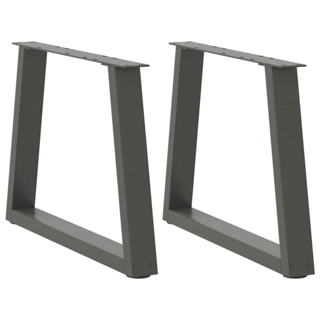 Berkfield Home Dining Table Legs V-Shape 2 pcs Anthracite 70x(42-43.3) cm Steel in Black - image 1