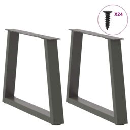 Berkfield Home Dining Table Legs V-Shape 2 pcs Anthracite 70x(42-43.3) cm Steel in Black - thumbnail 3