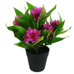 Leaf 18cm Artificial Freesia Plant Dark Pink Flowering Premium - thumbnail 3
