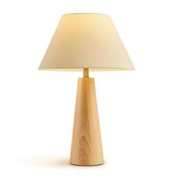 FurnitureboxUK Connie Wood Tapered Table Lamp in Light Brown - thumbnail 5