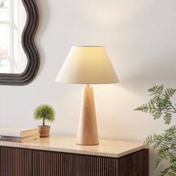 FurnitureboxUK Connie Wood Tapered Table Lamp in Light Brown - thumbnail 2