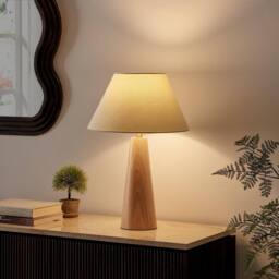 FurnitureboxUK Connie Wood Tapered Table Lamp in Light Brown - thumbnail 3