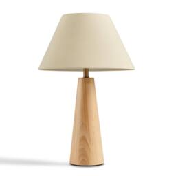 FurnitureboxUK Connie Wood Tapered Table Lamp in Light Brown - thumbnail 4