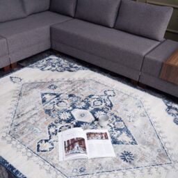 THE RUGS Montana Medallion Navy & Cream Living Room Area Rug 4020 - Size: 120 cm x 170 cm - thumbnail 6