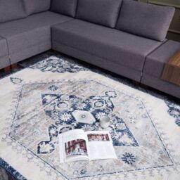 THE RUGS Montana Medallion Navy & Cream Living Room Area Rug 4020 - Size: 120 cm x 170 cm - thumbnail 7