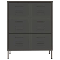 Berkfield Home Drawer Cabinet Anthracite 80x35x101.5 cm Steel in Black - thumbnail 3